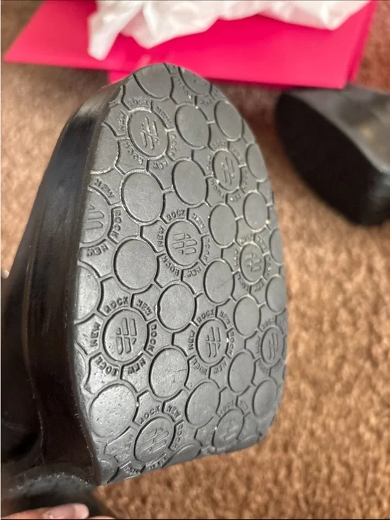 RARE - Y2K Vintage Black New Rock Platform Leather Boots Size 38 W  Or 5UK - Picture 5 of 15